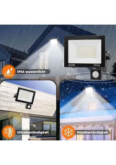 Elektrikle Çalışır, 50 Watt Gün Işığı Işık İç Ve Dış Mekan Slim Led Projektör, Yağmurdan Etkilenmez Gün Işığı - Sarı