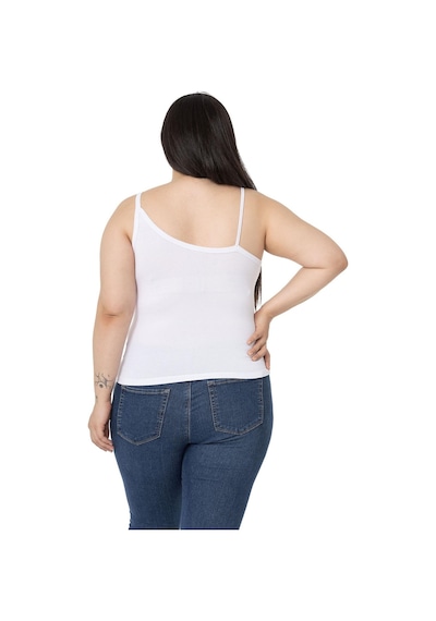 Disentis Büyük Beden Asimetrik Askılı Viskon Beyaz Body-beyaz Beyaz