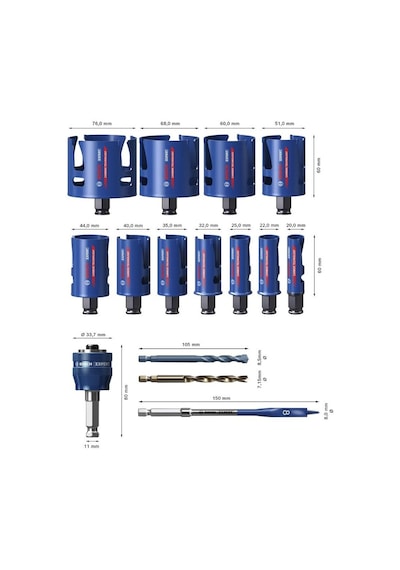 Bosch Expert 15 Parça Yapı Malzemeleri İçin Panç Seti 2608900489
