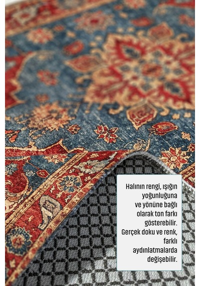 Dekoratif Halı Kaymaz Taban Leke Tutmaz Yıkanabilir Kilim Özel Ölçü Salon Halısı 3033