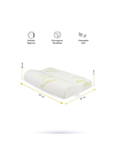WhiteBlanco Bamboo Boyun Destekli Ortopedik Yastık Visco Yastık Class-bambooıı Krem