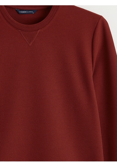 Lcwaıkıkı Classic Kahverengi Bisiklet Yaka Erkek Sweatshirt