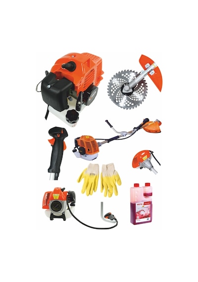 Böhrer LXT Benzinli Ot Çalı Çim Biçme Makinesi Yan Tırpan + Eldiven + 2T Yağ + Canavar Başlık