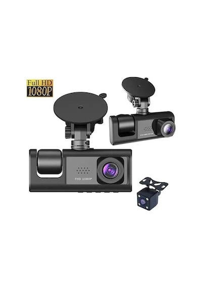 Black Box Traffic Recorder 3 Kameralı Araç Kamerası Geri Görüş Destekli Gece Görüşlü