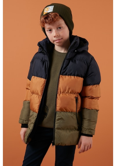 Lela  Içi Peluş Astarlı Çıkarılabilir Kapüşonlu Şişme Erkek Çocuk Mont 57611967 Lacivert-Taba-Haki