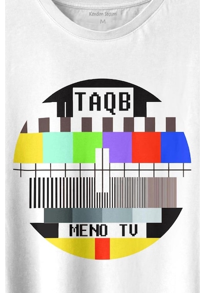 No Signal Teletex Nostalji Tv Baskılı Tişört Unisex T-shirt 001