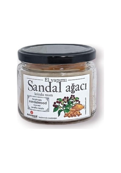 Fitilli Kokulu Kavanoz Mum Sandal Ağacı Beyaz