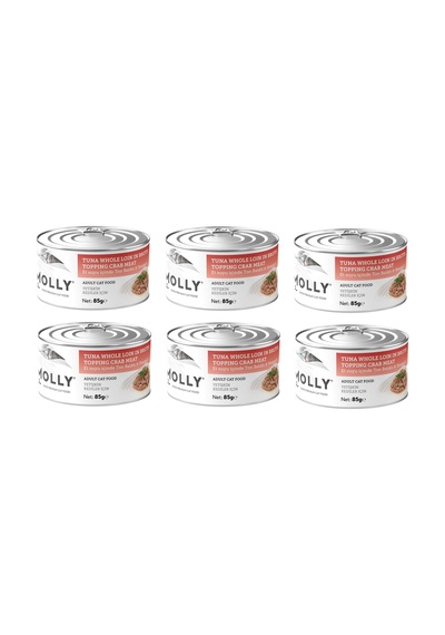 Molly Ton Ve Yengeçli Et Suyu İçinde Yetişkin Kedi Konservesi 85 Gr. X 6 Adet