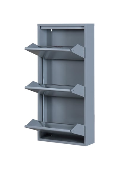 Kaser Metal 3'lü Gri Ayakkabılık