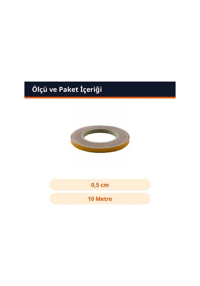 Trobus Reflektör Jant Şeridi Fosfor Reflektif Bant 0,5 Cm X 10 Metre Sarı