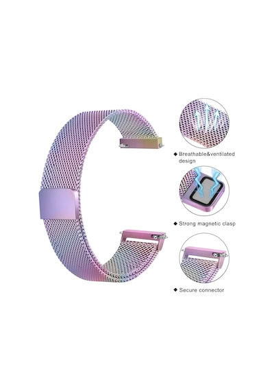 Huawei Watch Gt3 / Gt4 / Gt5 / Gt5 Pro / Gt6 / Gt6 Pro 46mm Uyumlu Manyetik Metal Hasır Örgü Kordon