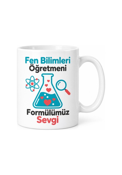 Storeşahin Fen Bilimleri Öğretmeni Formülümüz Sevgi Tasarımlı Porselen Kupa - Model 391 Shn0720 Çok Renkli