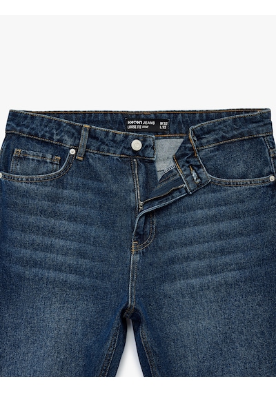 Koton Trousers Koyu İndigo 7wam40072nd