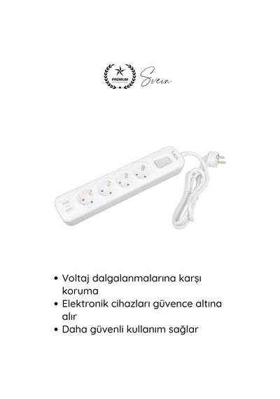 Uzatmakablo 4 Lü Akım Korumalı Priz 4000w 1.5 Metre Kablolu Çoklu Priz Aşırı Gerilim Korumalı 4 Sok Diğer