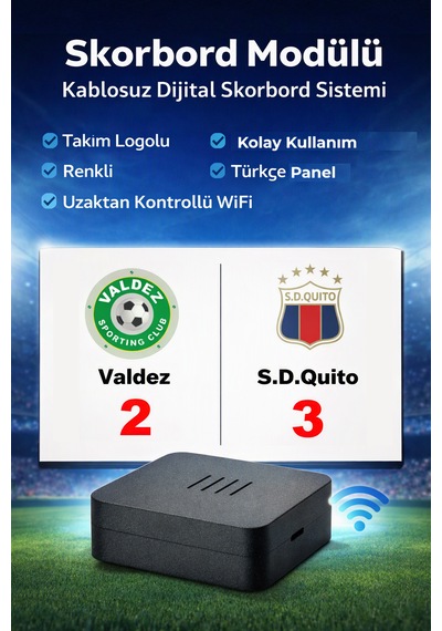 Skorbord Wifi'li Dijital Skor Tabelası Web Tarayıcıdan Kontrol Logo Destekli