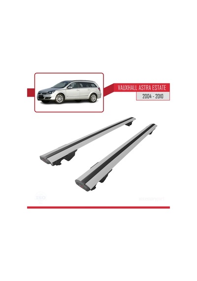 Vauxhall Astra Mk5 Estate 2004-2010 Arası İle Uyumlu Hook Model Anahtar Kilitli Ara Atkı Tavan Barı Gri