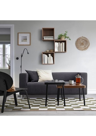 Ikea Sonhult Sehpa Seti, Gri-ceviz Görünüm, 2 Parça