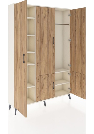 Arges Dolap 7 Raflı 5 Kapaklı Tek Askılı 132x30x195 Aytaşı-ça... Aytaşı