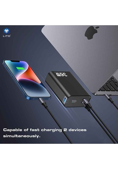 Lito Lp02 20000 Mah Gan 36w Powerbank Siyah