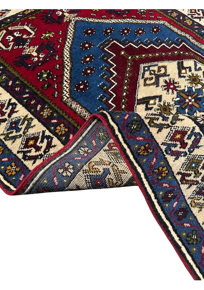 El Dokuma Sıfır Yahyalı Halısı 94x150 Lacivert %100 Yün Halı