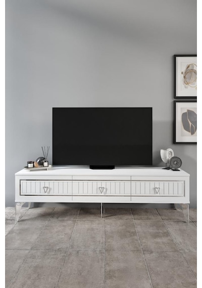 180 CM KLAS MDF MEBRAN KAPAK BEYAZ GÜMÜŞ