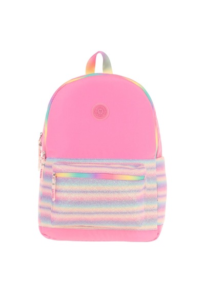Kaukko Brush Üç Bölmeli Kız Çocuk Pembe Çok Renkli Okul Çantası - K1823 Pembe - Çok Renkli
