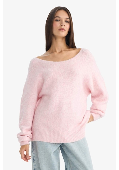 Defacto Coool Regular Fit Kayık Yaka Triko Kazak G5652ax25wnpn83 Pembe-pn83