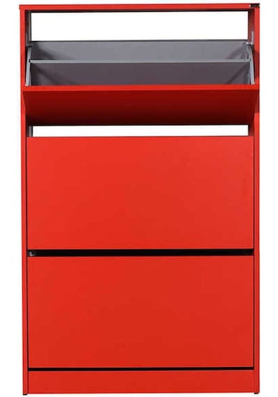 Flat Duo 3 Katlı Geniş Ayakkabılık-Kırmızı 73x119x26 cm (GxYxD) Kırmızı