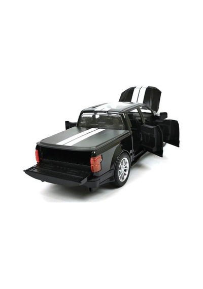 Ford Pickup 1:22 Ölçek Metal Siyah - Sesli, Işıklı Ve Çek Bırak Off-road Oyuncak Arazi Aracı Çok Renkli
