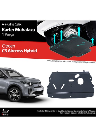 S-dizayn Citroen C3 Aircross Hybrid 1.2 Çelik Karter Muhafaza Koruma 2024 Üzeri A+ Kalite