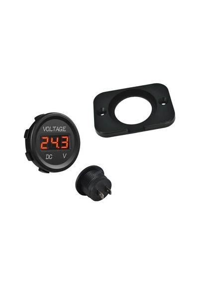 Shuıvan Dijital Voltmetre Akü Voltaj Göstergesi 12v/24v Kırmızı Işık - Çerçeveli-1602
