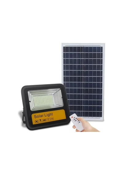 100 Watt Proje Tipi Belediye Kalitesi Güneş Enerjili Alüminyum Kasa Projektör Su Geçirmez, Sensörlü, Kumandalı