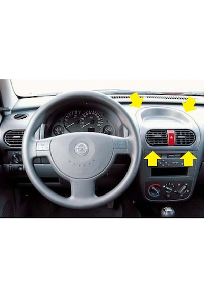 Opel Corsa C / Combo C Uzun Tip Havalandırma Izgara Çerçevesi Siyah