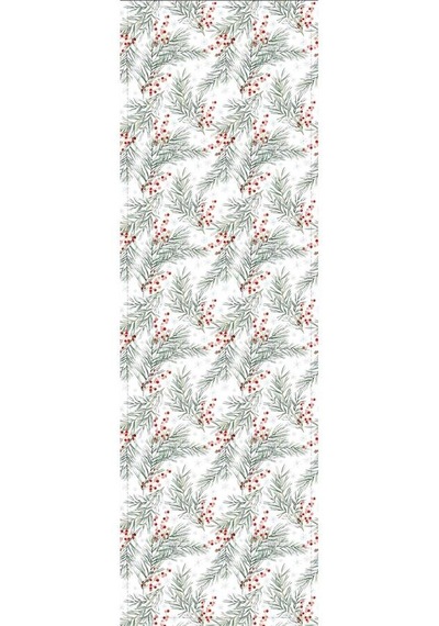 Kırmızı Çiçekli Desen Premium Masa Örtüsü Runner Rnr048n11