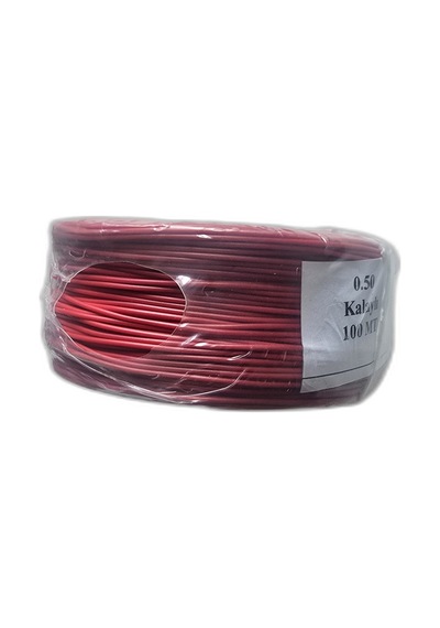 Tek Damarlı Kalaylı Tam Bakır Zil Teli Montaj Teli 0.50 Mm 100 Metre Kırmızı Zil Kablosu