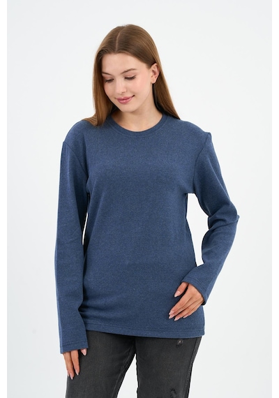 Alexander Gardi Bisiklet Yaka Likralı Uzun Kollu Kaşkorse Sweatshirt Wk25588 Melanj