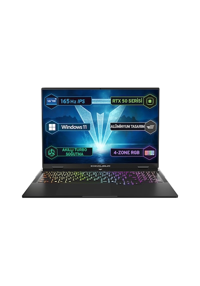Casper Excalibur Gaming G915.1362-DF60R-C i7-13620H 32 GB 1 TB SSD 8 GB RTX5060 16" W11P Dizüstü Bilgisayar