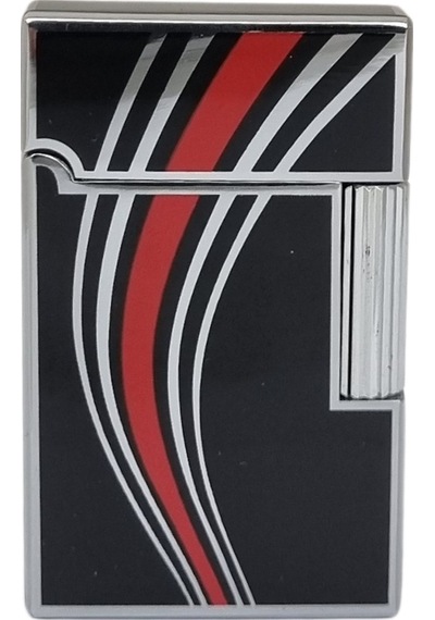 Vindiesel Soft Flame Siyah-gümüş-kırmızı Desenli Çakmak - Tr7690