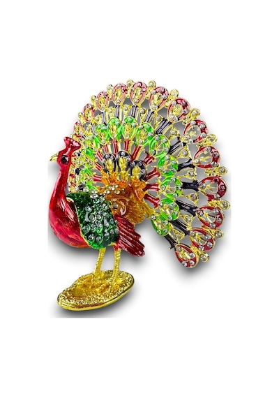 Yukarı Kuyruklu Kırmızı Tavuskuşu Biblo Gösterişli & Lüks Dekoratif Biblo 13 X 13 CM Yukarı Kuyruklu Kırmızı Tavuskuşu Biblo Gösterişli & Lüks Dekoratif Biblo 13 X 13 CM