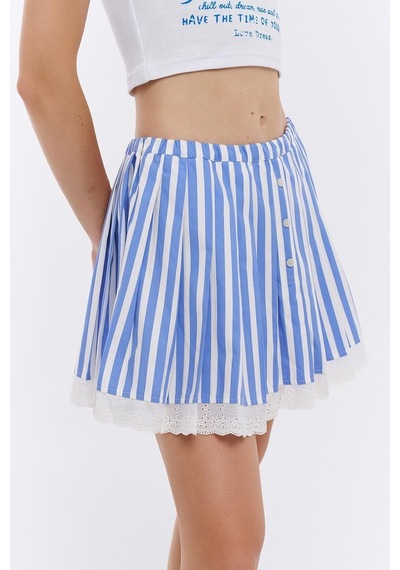 Fashion Cocktail Santorini Marin Renk Sırt Lastikli Pamuklu Dantelli Çizgili Şirin Yazlık Etek Krop Takım Mavi Mavi Fashion Cocktail Santorini Marin Renk Sırt Lastikli Pamuklu Dantelli Çizgili Şirin Yazlık Etek Krop Takım Mavi Mavi