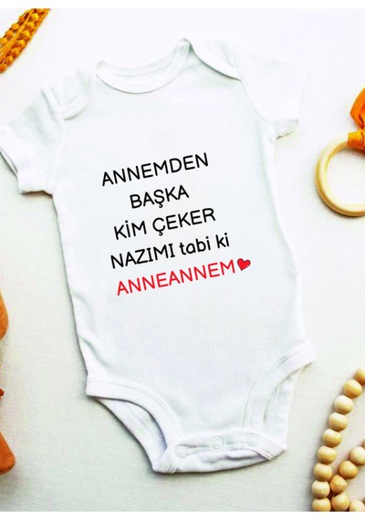 Babylimon Anneanneye Özel Baskılı Bebek Body Zıbın Beyaz - 132208689 Beyaz