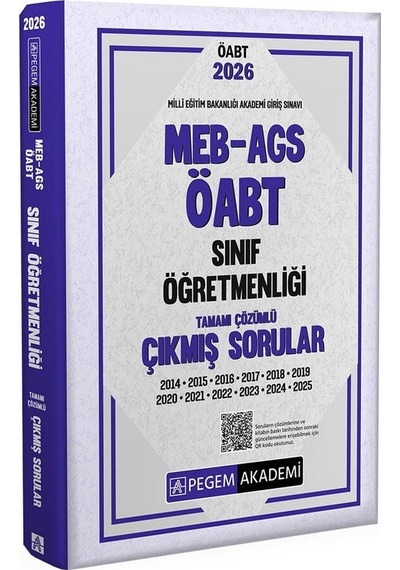 Pegem 2026 Öabt Meb-ags Sınıf Öğretmenliği Çıkmış Sorular Çözümlü Pegem Akademi Yayınları