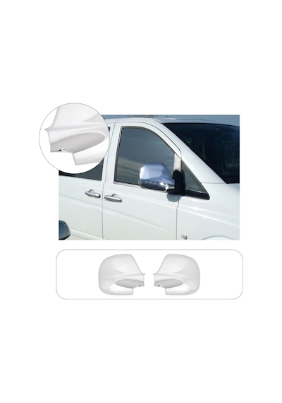 Mercedes Vito W639 Uyumlu 2004-2008 Ayna Kapağı 2 Parça Abs Krom Kaplama