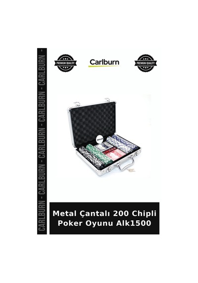 Özel Üretim Oyun Hobi Eğlence Parti Metal Çantalı 200 Chipli Poker Oyunu Alk1500