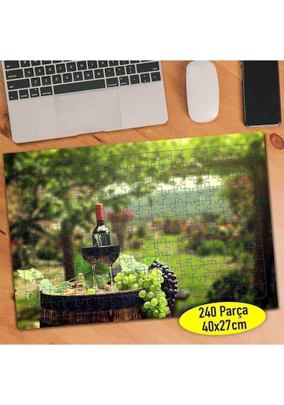 Toskana İtalya Kırmızı Üzüm Şarabı 240 Parça Puzzle Yapboz-8238