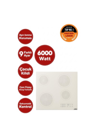 Alveus Afm Serisi Fredo Vitro FM7700 + V6-05 + FM3400B Elektrikli Cam Ankastre Set
