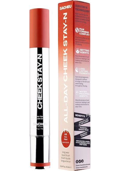 Sacheu Cheek Stay-n Uzun Süre Kalıcı Likit Allık 05 I'm Hot 10 ML