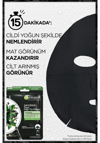 Tr Siyah Çay Kömürlü Kağıt Yüz Maskesi