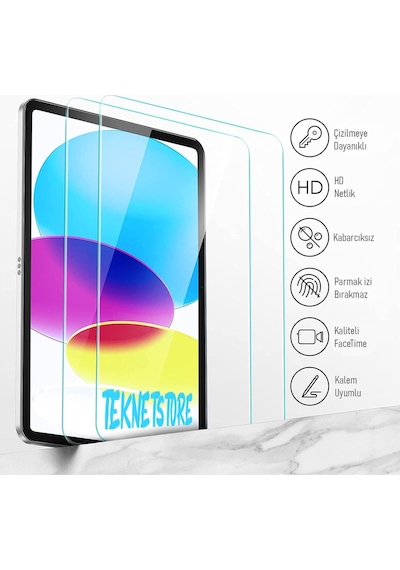 Apple Uyumlu iPad 10. Nesil 2022 10.9" Nano Kırılmaz Ekran Koruyucu Kırılmaz Şeffaf Cam Koruyucu Tam