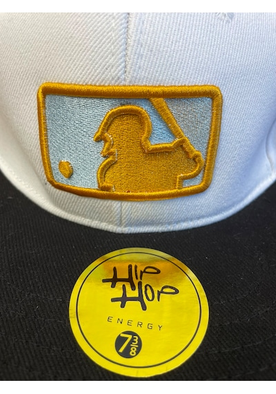 Hamze Mlb Nakış Hip Hop Snapback Rapper Basket Beyzbol Cap Şapka Beyaz - Siyah